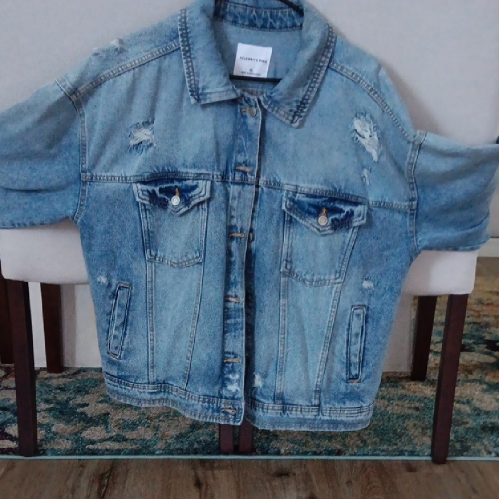 Celebrity Pink Light Blue Jean Jacket